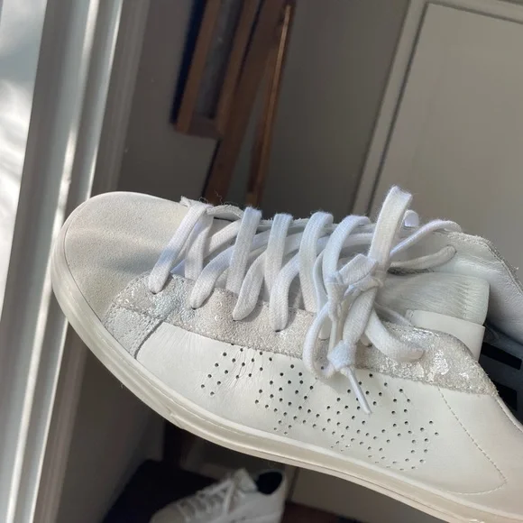 P448 size 40 white and silver faux-fur sneakers - Picture 5 of 9